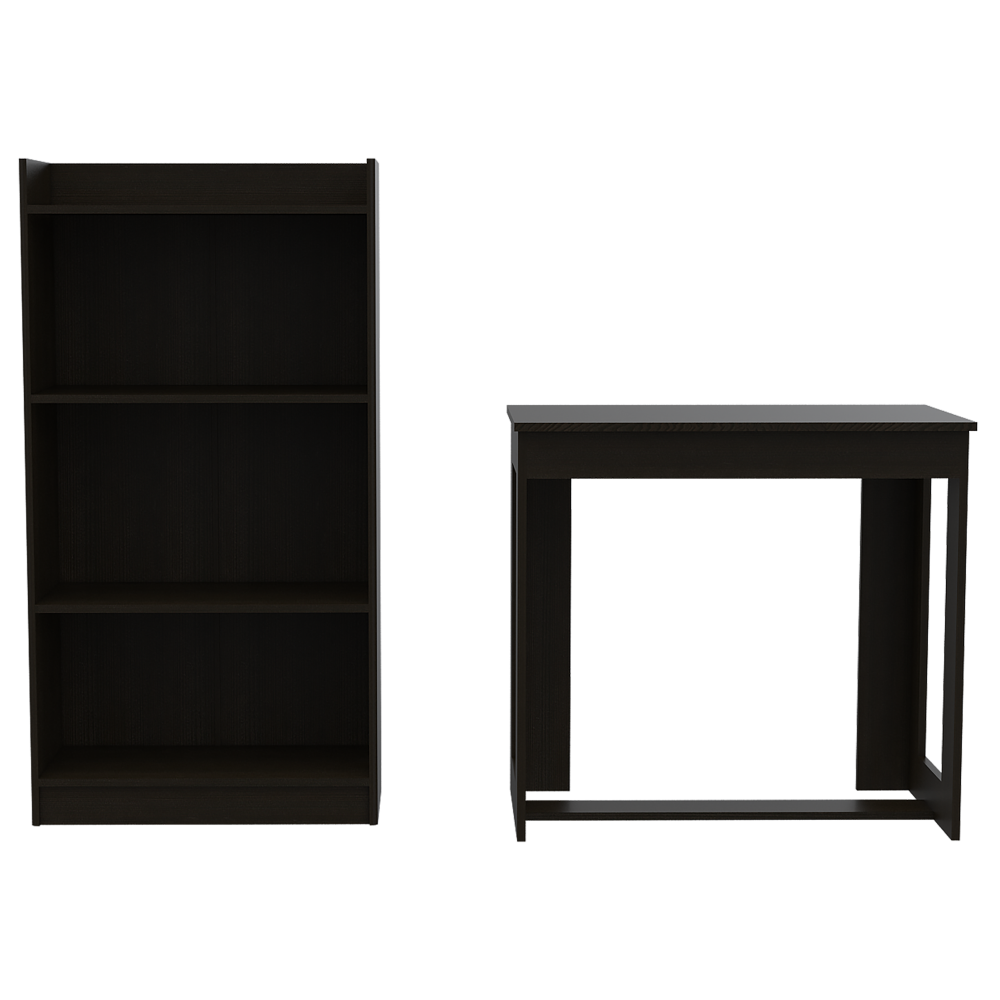 Escritorio + Biblioteca Color Office 4 Wengue Para Oficina